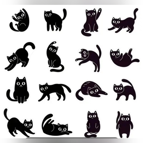 Shipping Stickers Crazy Cats In Black And White. 500 Count New! - Picture 2 of 3